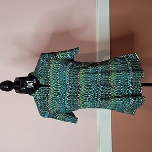 Ladies Blue and Green button down blouse